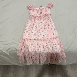 Charming Pink Floral Dress